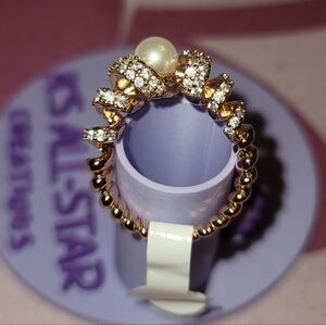 BP Swirling Magic, Ceramic Pearl on Rose Gold Ring Size 6